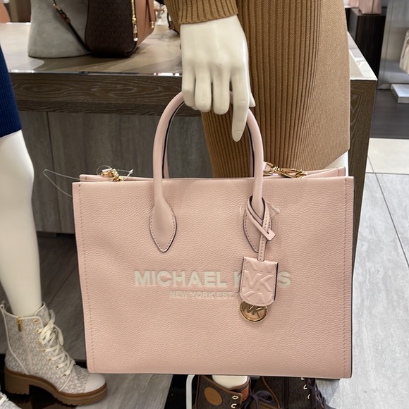 Michael Kors Bag Shoulder Bag Mirella Md Ew Tote Bag Powder Blush Multi Leather - Picture 9 of 16